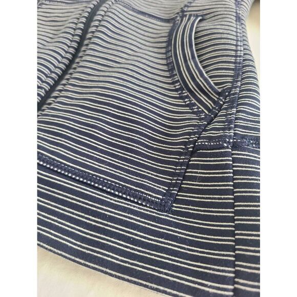 Athleta Full‎ Zip Hoodie Women's 2XS Blue Striped Fleece Lined Polyester Blend - Picture 7 of 7